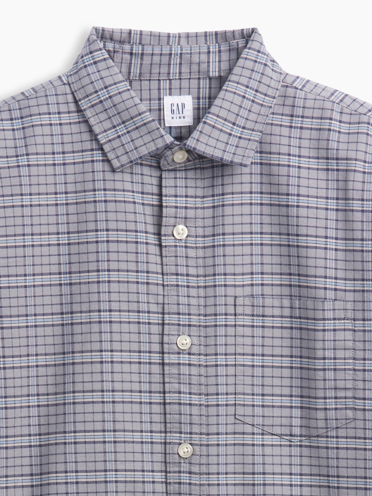 Kids Relaxed Plaid Oxford Shirt