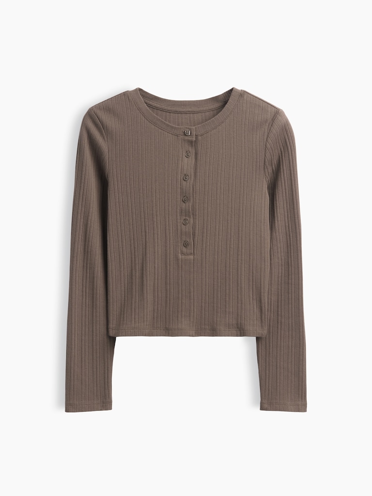Kids Variegated Rib Henley T-Shirt