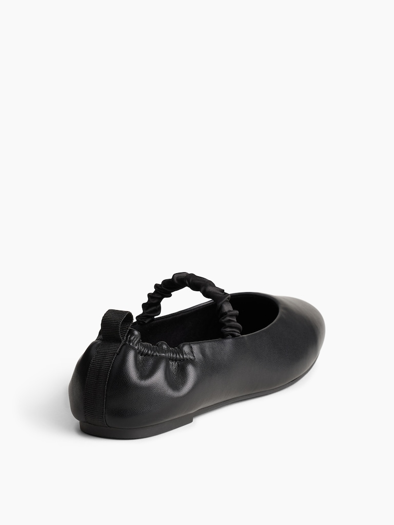Kids Ruched Vegan Leather Flats