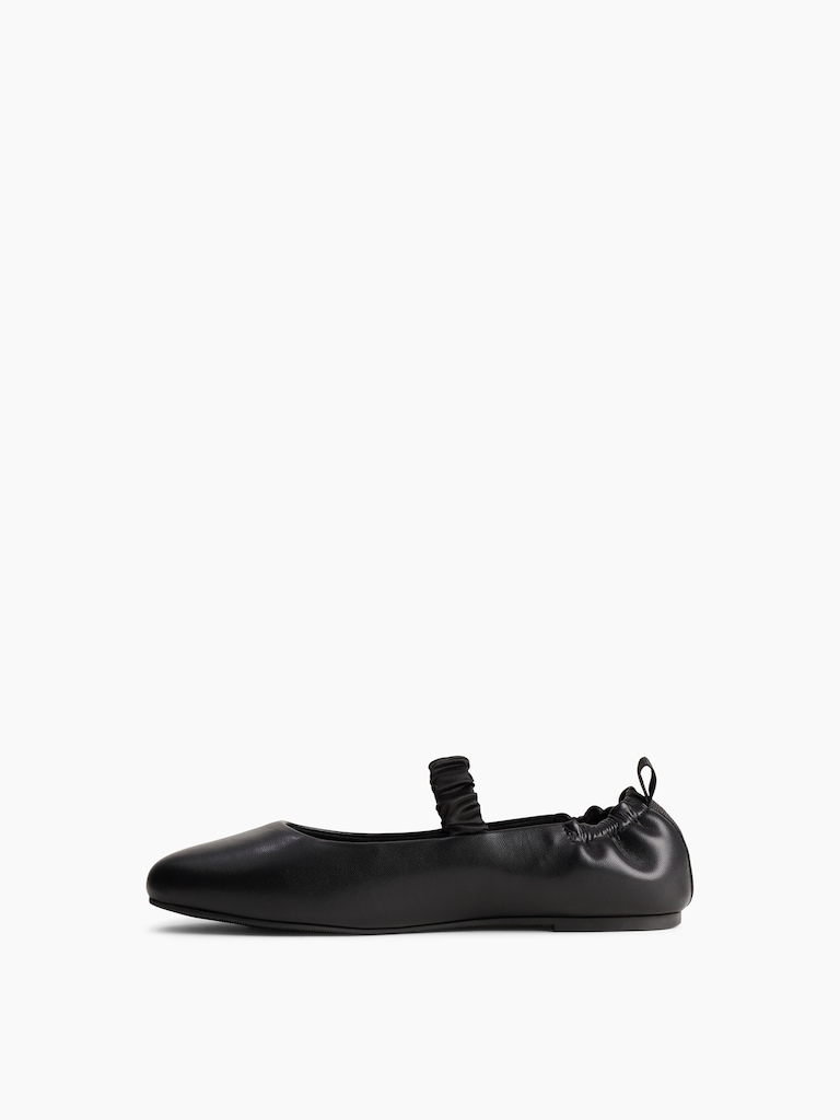 Kids Ruched Vegan Leather Flats