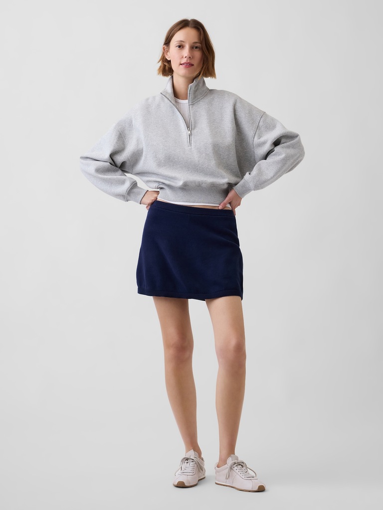 100% Cotton Mini Sweater Skort