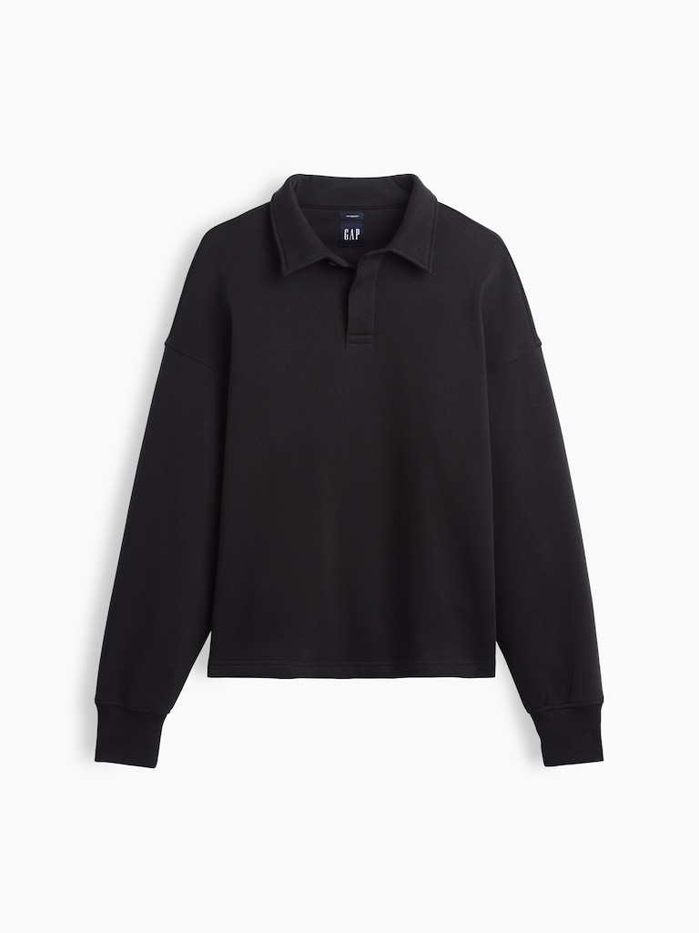 VintageSoft Oversized Polo Sweatshirt