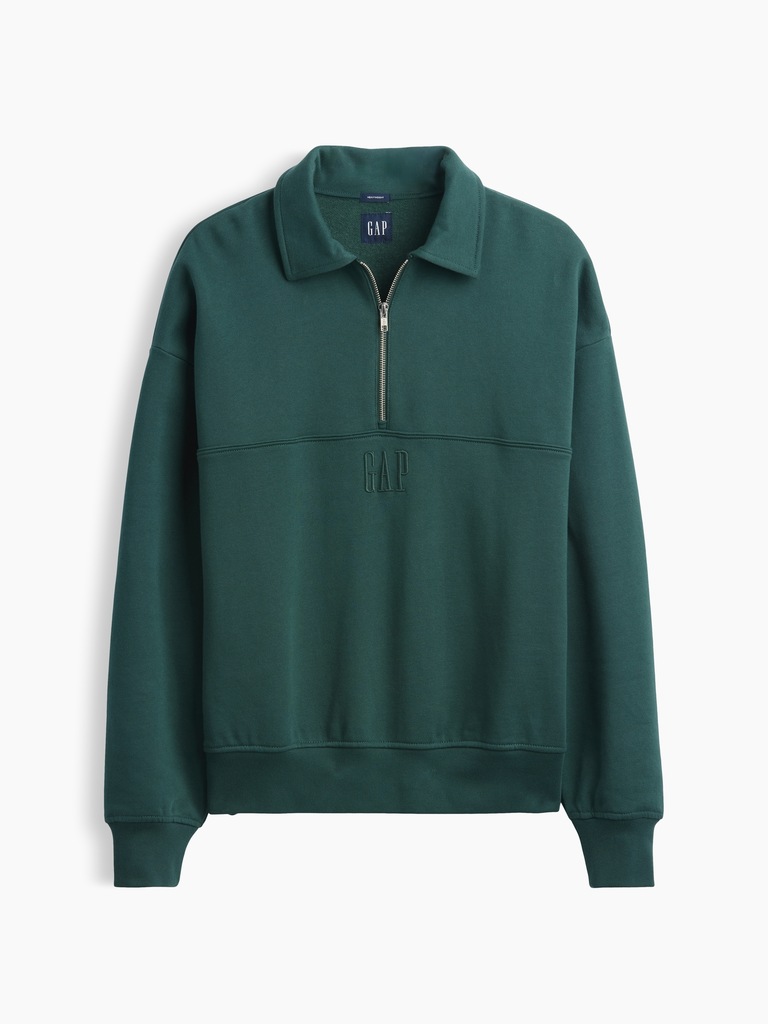 Heavyweight Oversized Logo Half-Zip Pullover