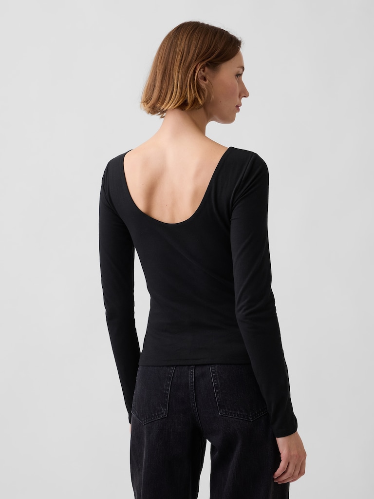 CloseKnit Jersey Scoop-Back T-Shirt