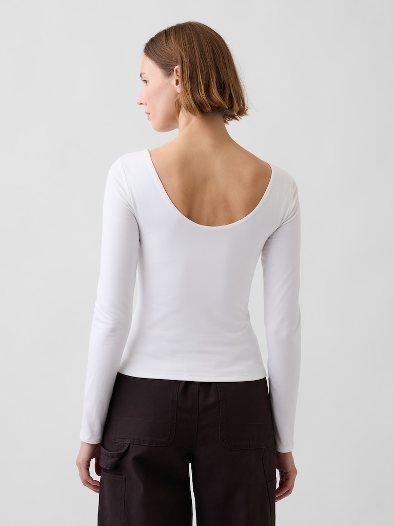 CloseKnit Jersey Scoop-Back T-Shirt