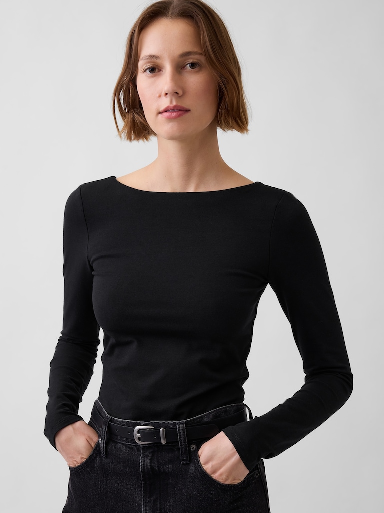 CloseKnit Jersey Scoop-Back T-Shirt