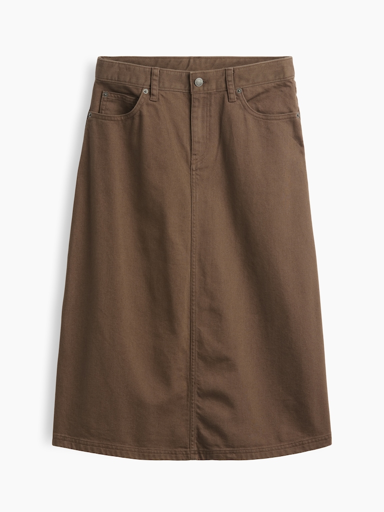 Twill Midi Skirt