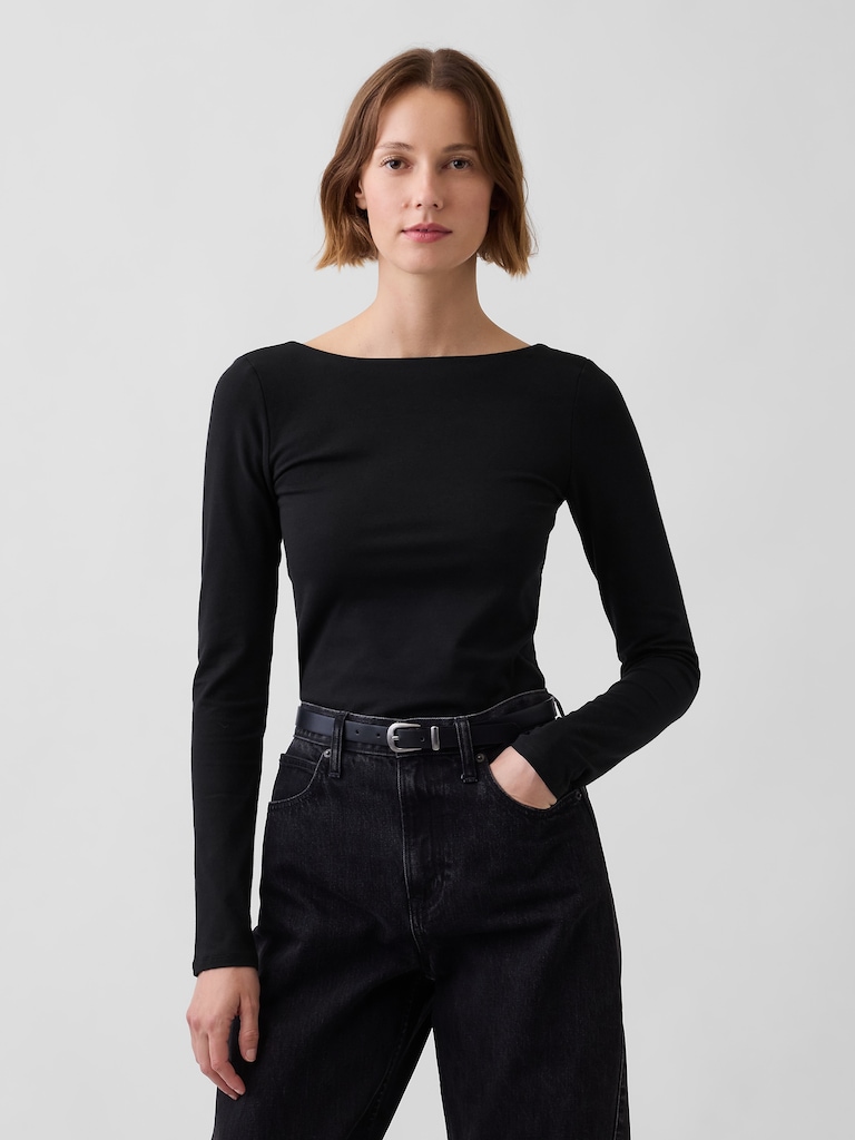 CloseKnit Jersey Scoop-Back T-Shirt