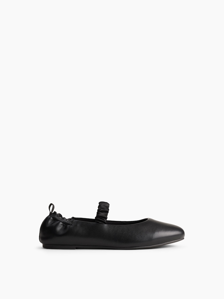 Kids Ruched Vegan Leather Flats
