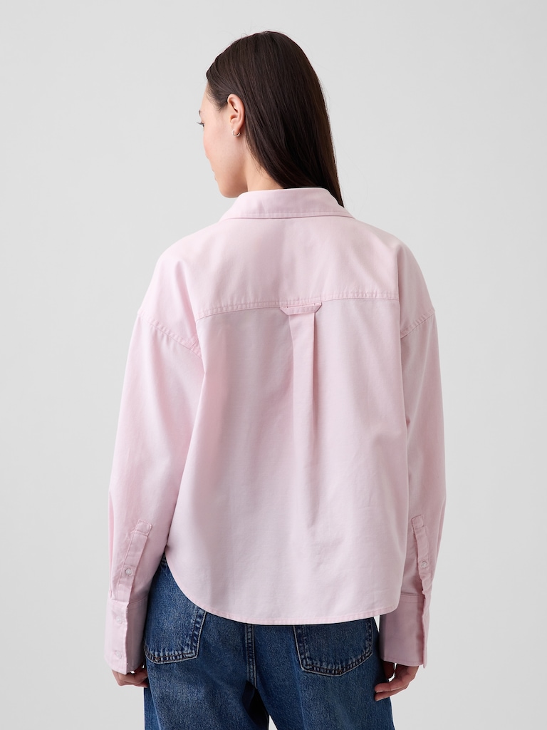 Organic Cotton Oversized Crop Oxford Shirt