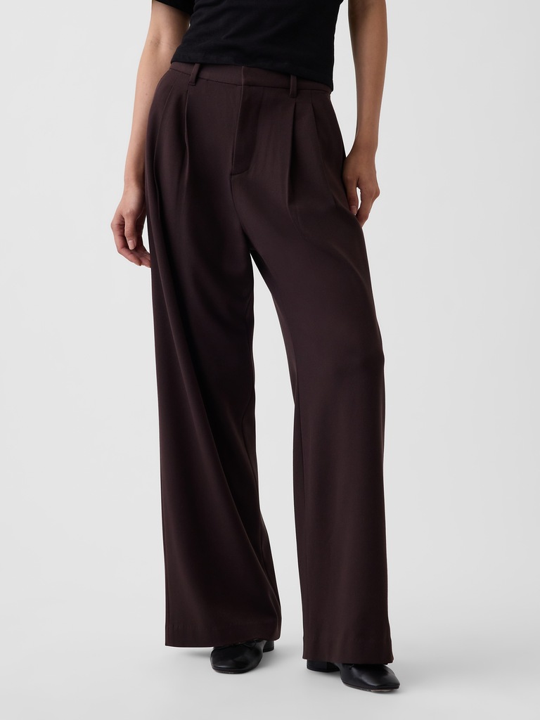 365 High Rise Brushed Twill Pleated Trousers