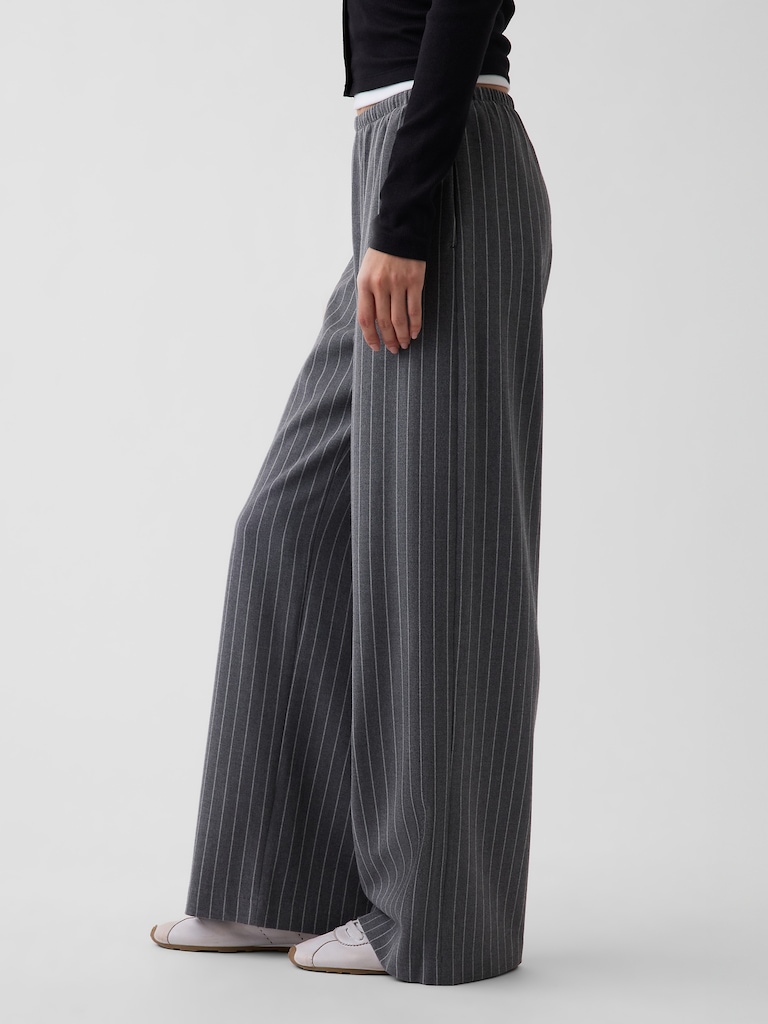 Brushed Twill Easy Wide-Leg Pants