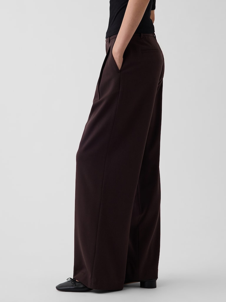 365 High Rise Brushed Twill Pleated Trousers