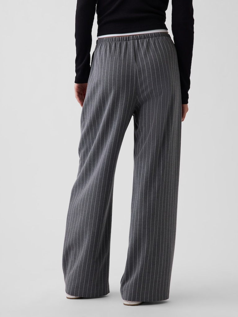 Brushed Twill Easy Wide-Leg Pants