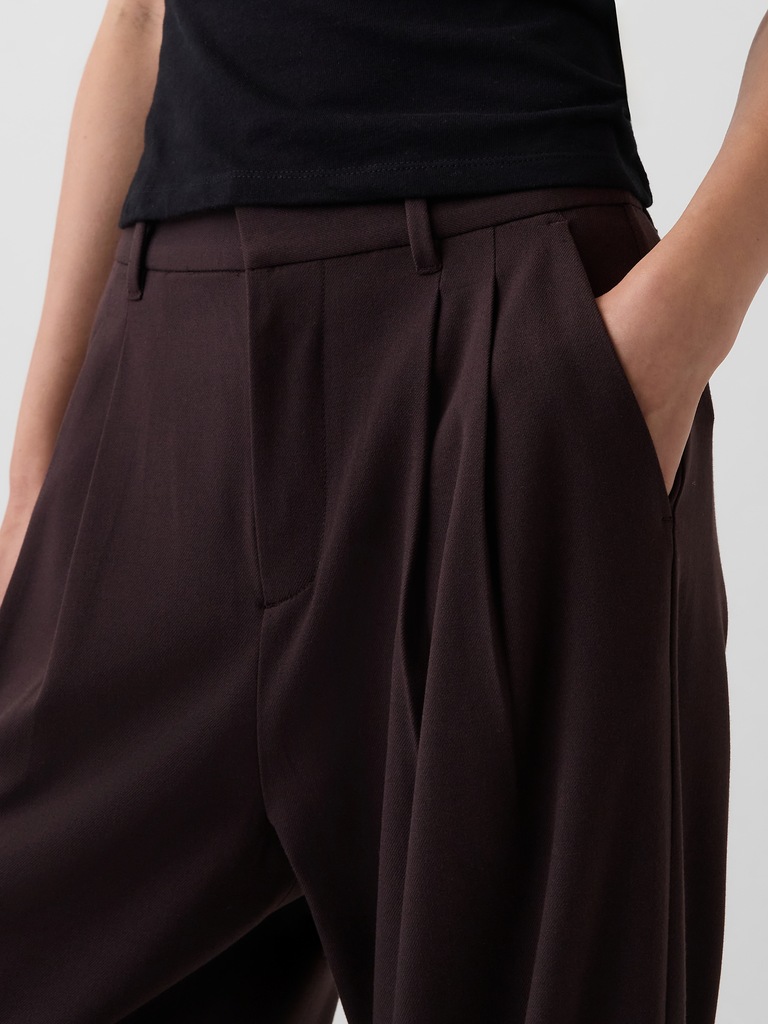365 High Rise Brushed Twill Pleated Trousers