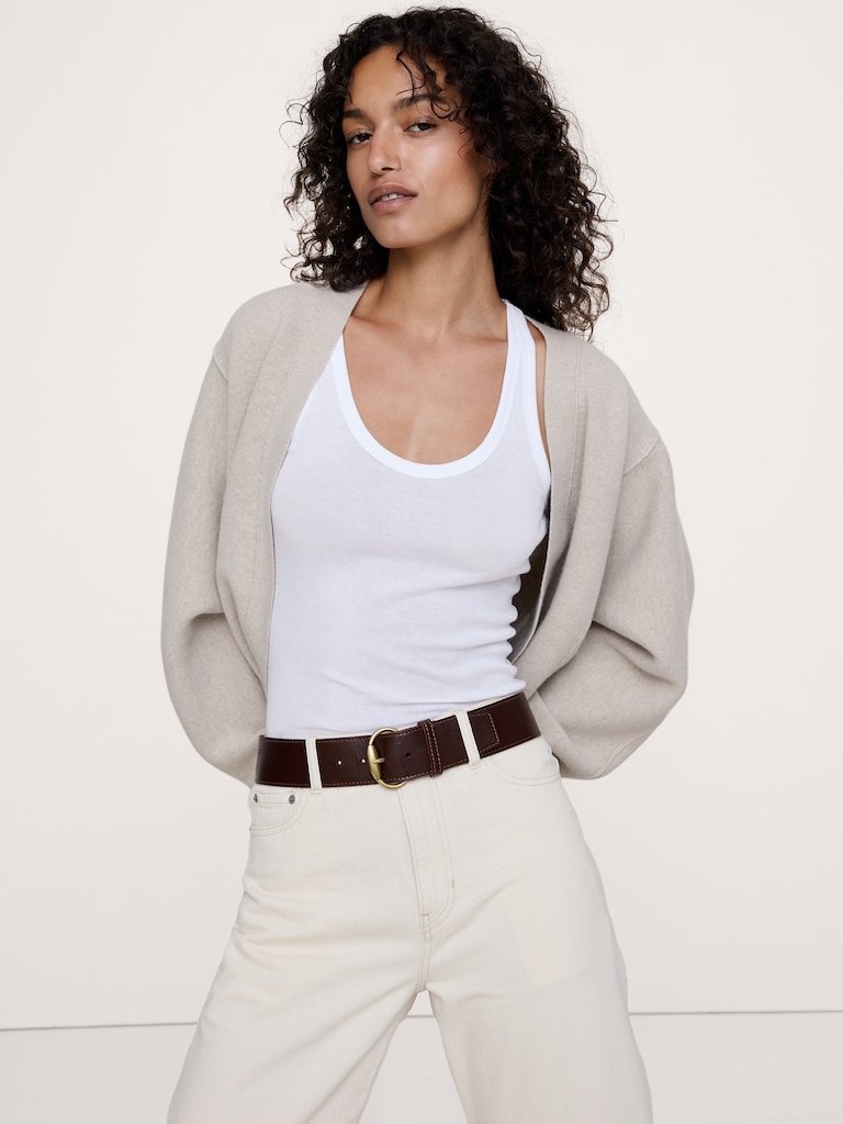 Leather Square-Tail Belt