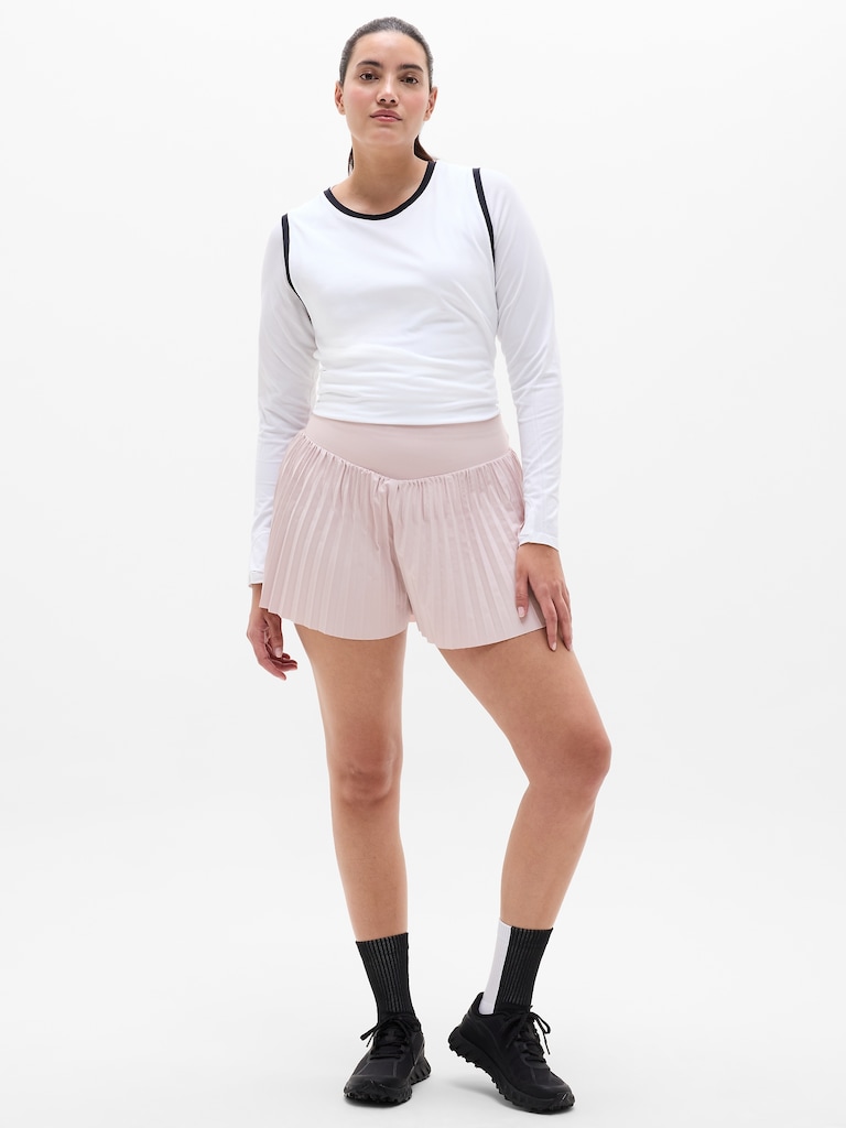Featherweight Plissé Run Short