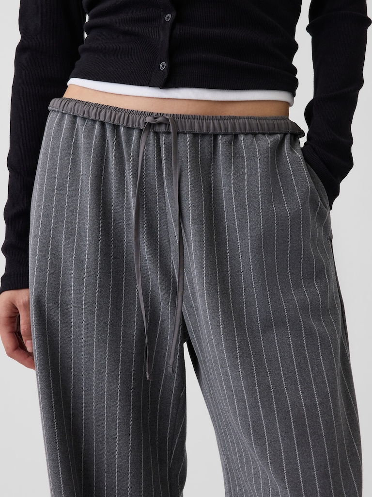 Brushed Twill Easy Wide-Leg Pants