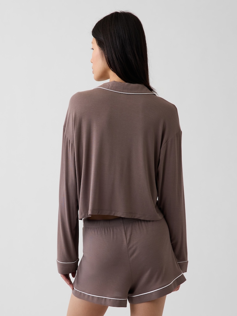 SoftMade Modal Crop PJ Top