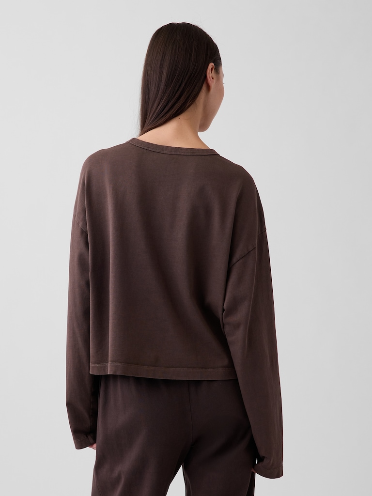 Knit Oversized Crop T-Shirt