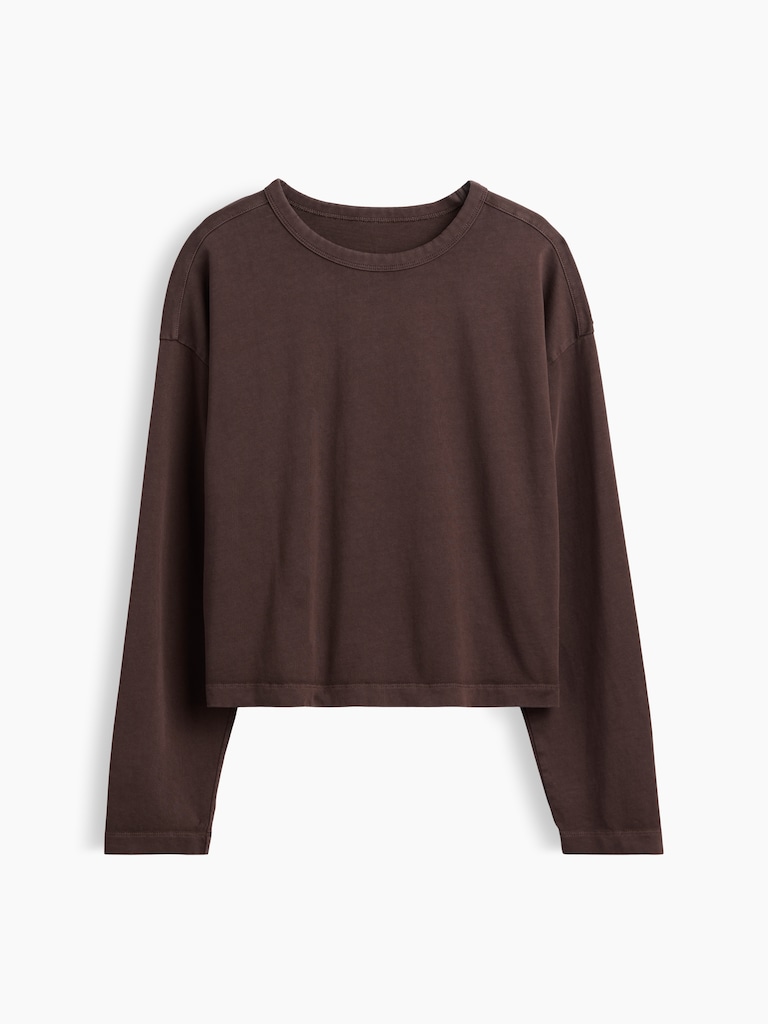 Knit Oversized Crop T-Shirt