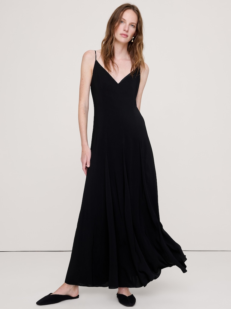 Georgette Paneled Maxi Dress