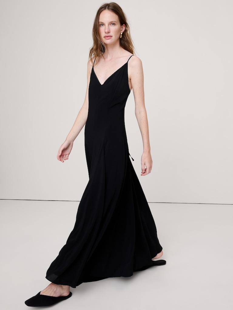 Georgette Paneled Maxi Dress