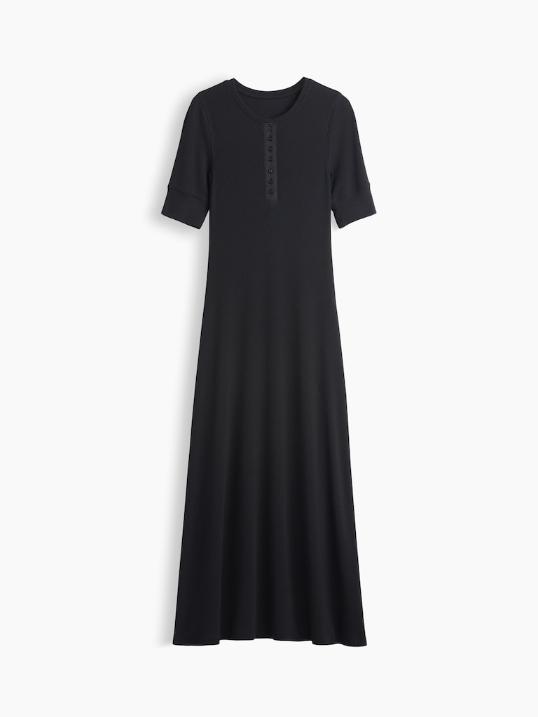 Modern Rib Henley Maxi Dress