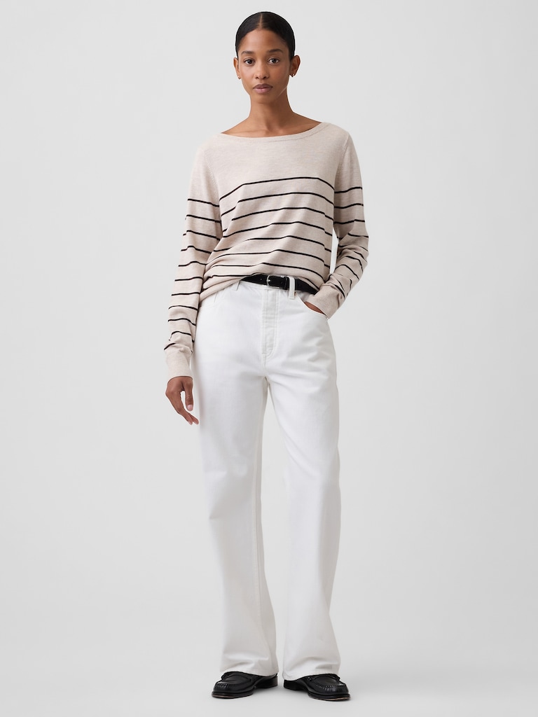 Relaxed Jersey Boatneck Sweater