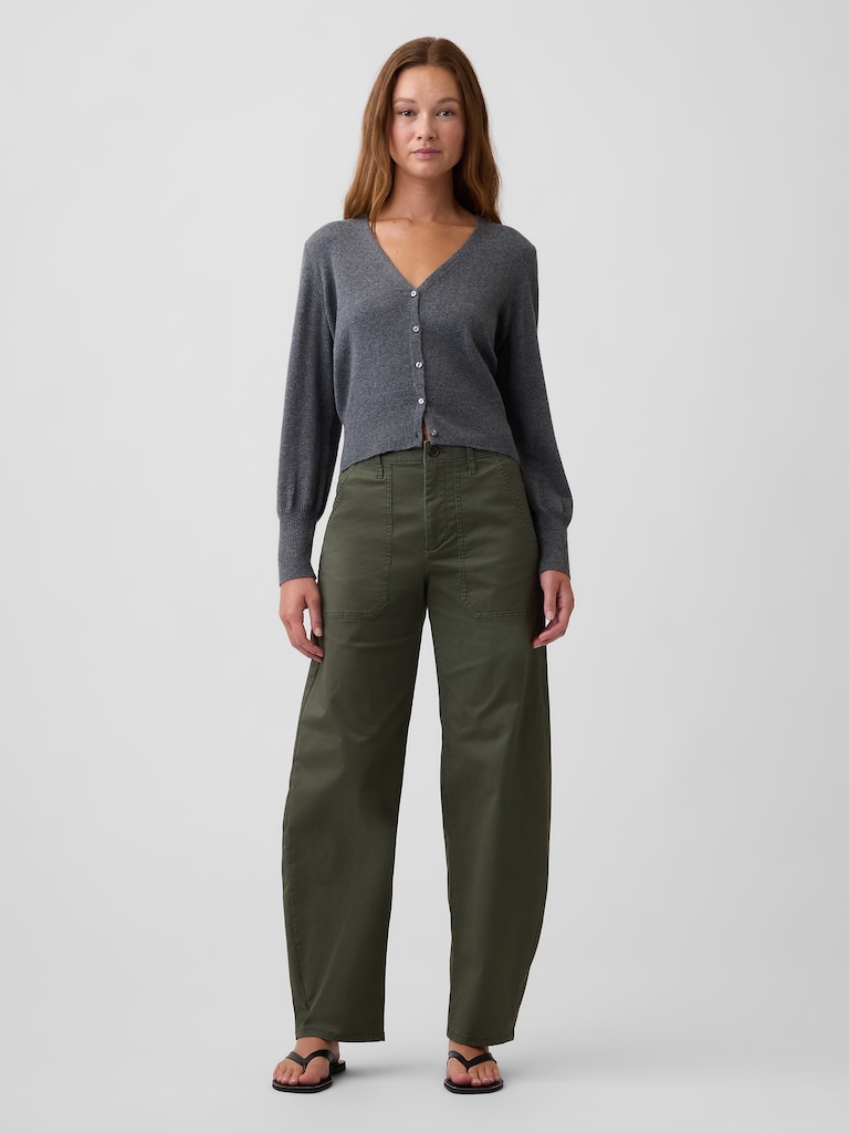 Mid Rise Barrel Khakis