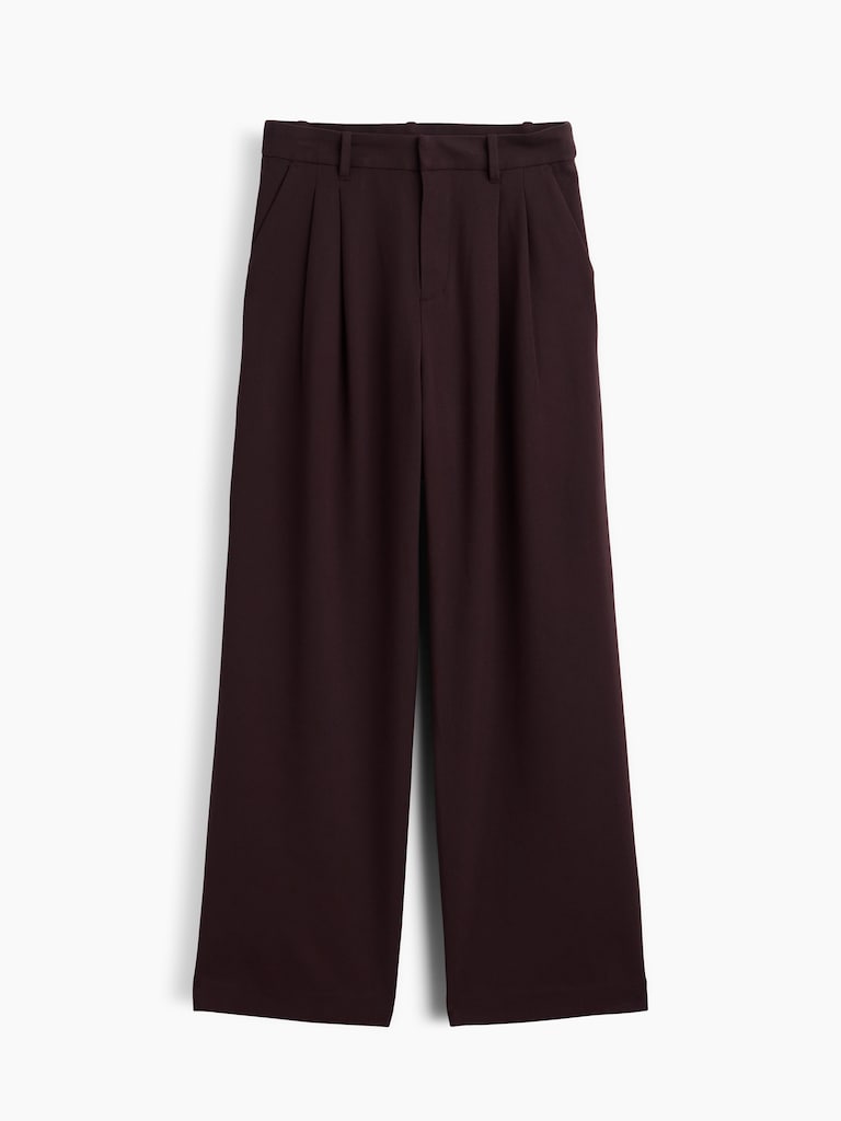 365 High Rise Brushed Twill Pleated Trousers