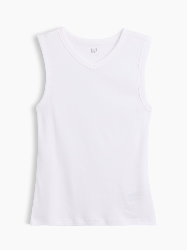 Modern Ribbed High-Neck Tank Top