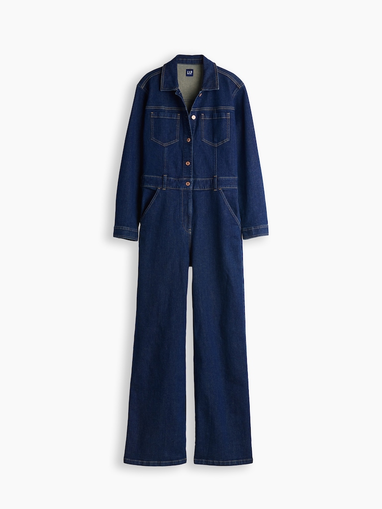 Denim Stride Wide-Leg Jumpsuit