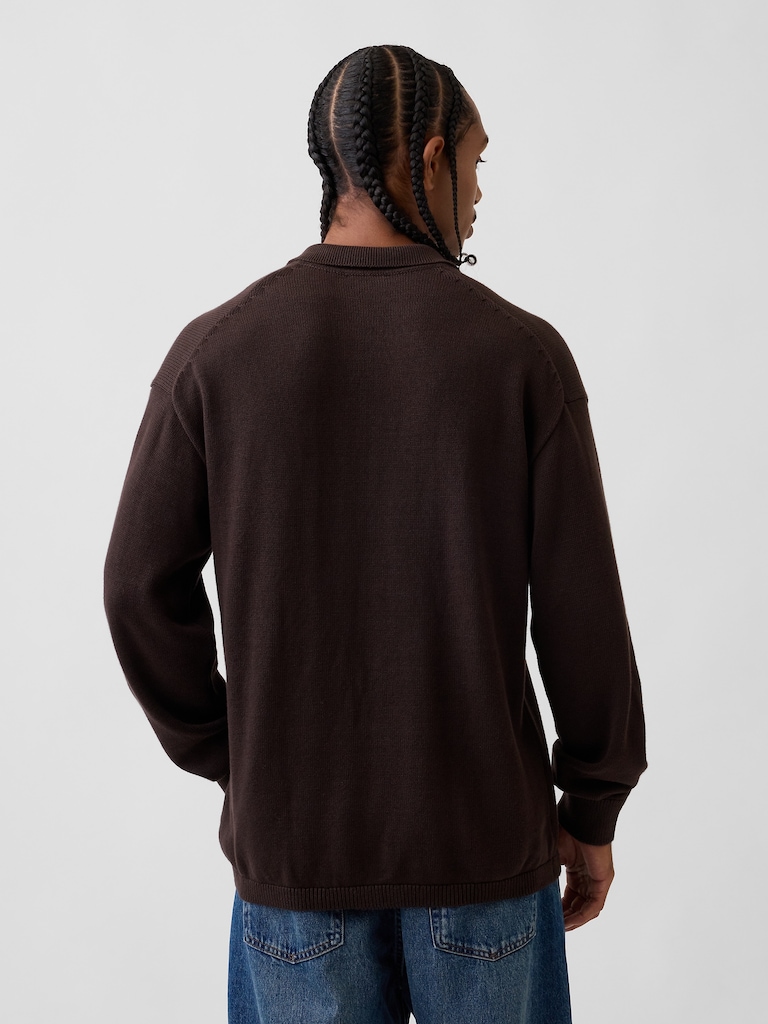 Relaxed Polo Sweater