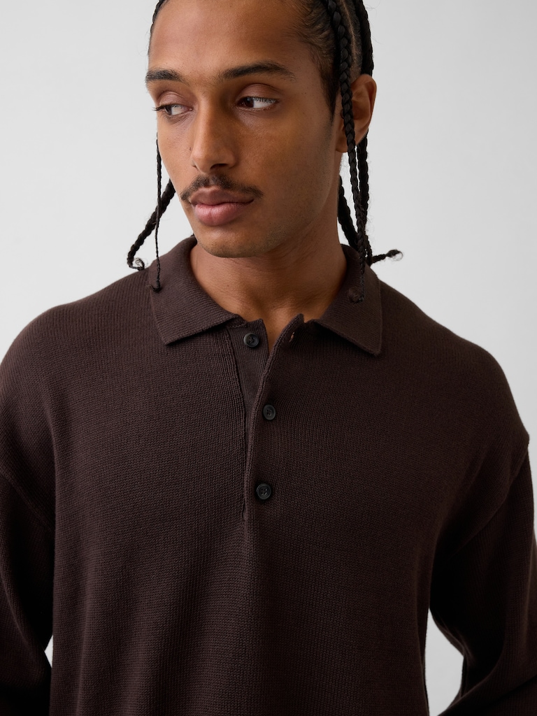 Relaxed Polo Sweater