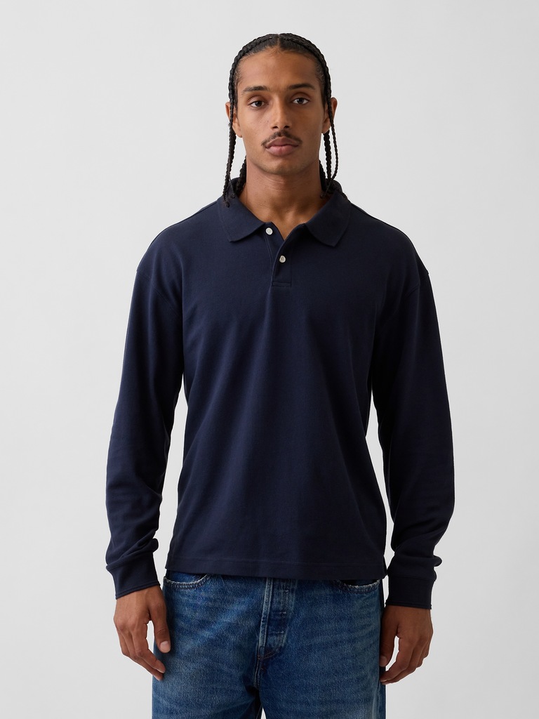 Oversized Pique Polo Shirt