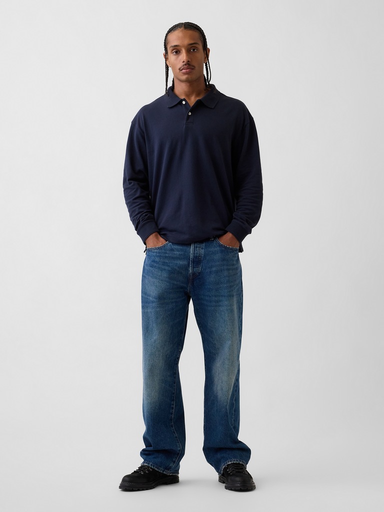Oversized Pique Polo Shirt