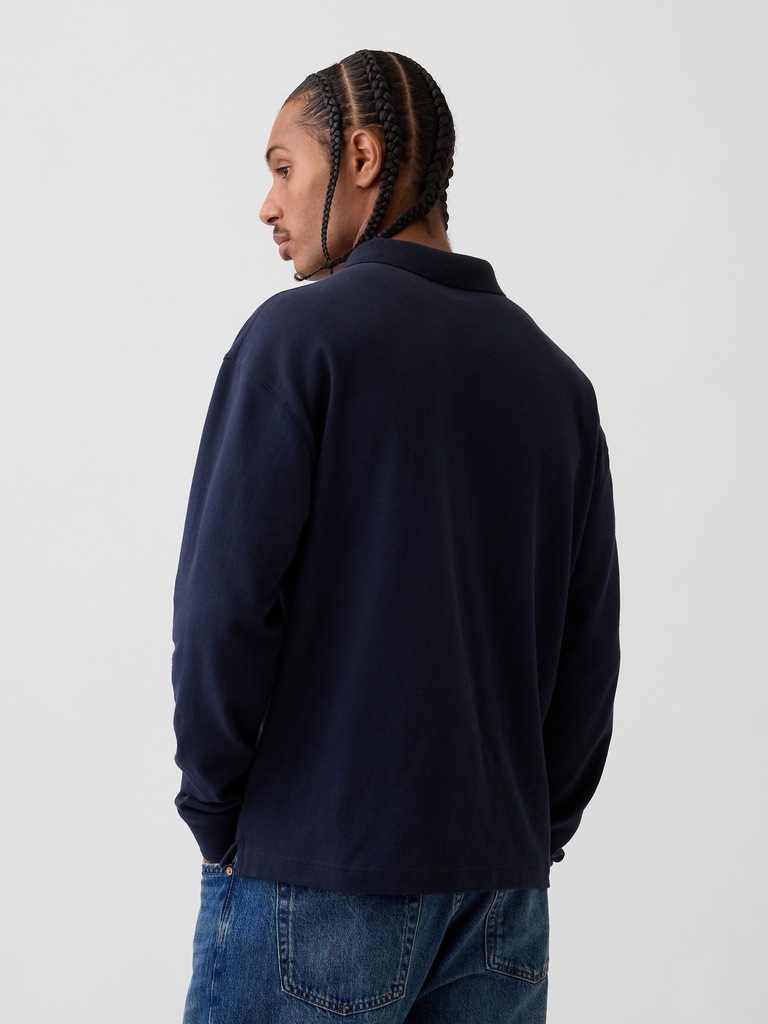 Oversized Pique Polo Shirt