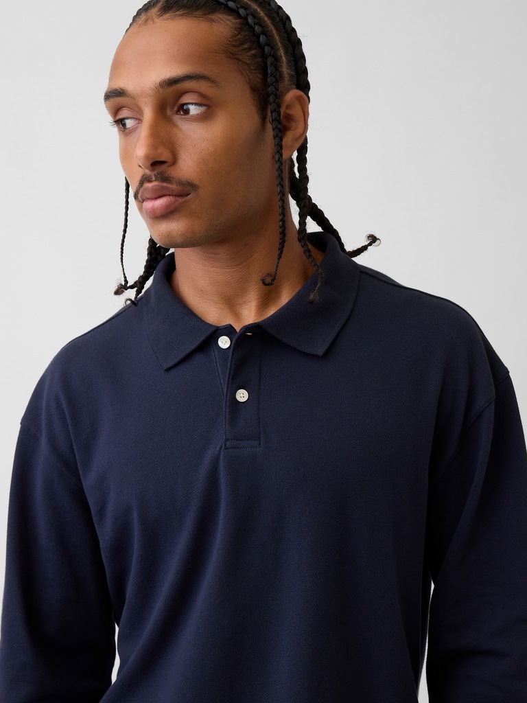 Oversized Pique Polo Shirt
