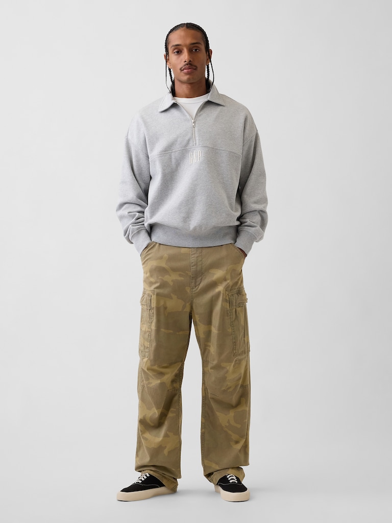 Heavyweight Oversized Logo Half-Zip Pullover