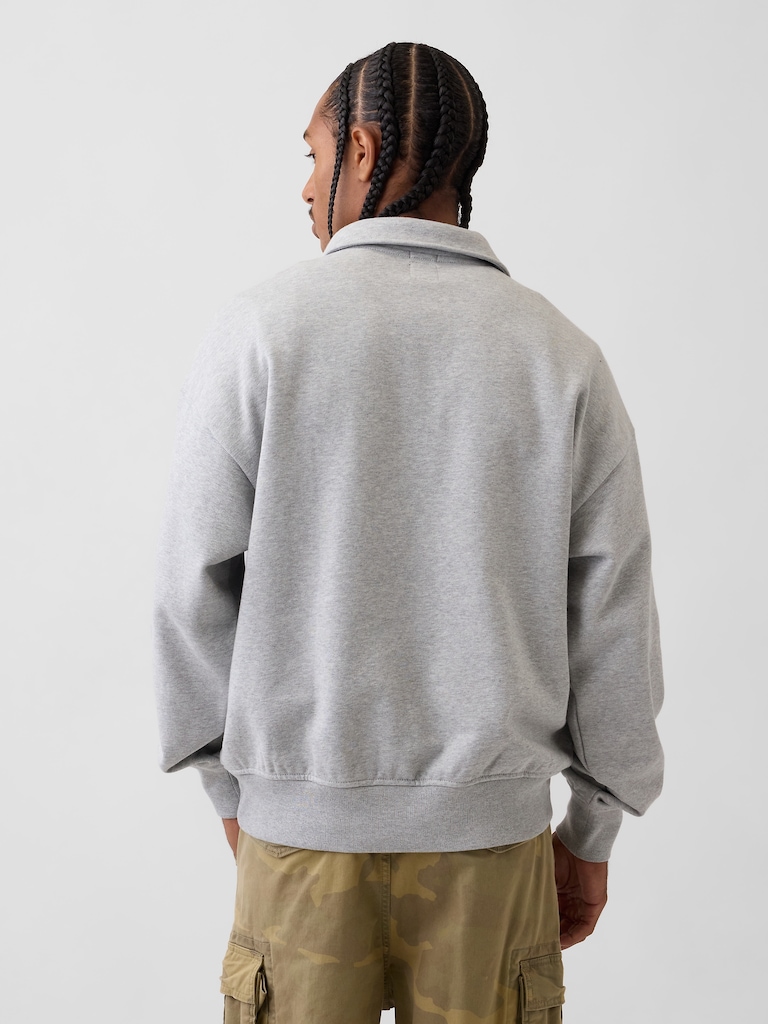 Heavyweight Oversized Logo Half-Zip Pullover