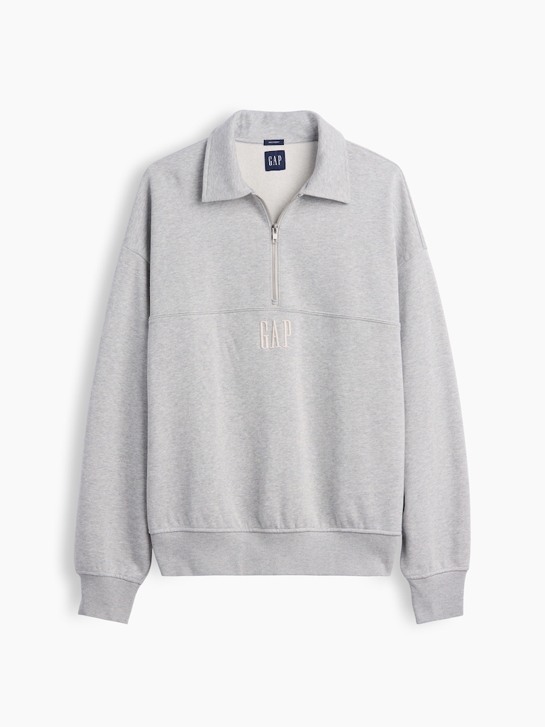 Heavyweight Oversized Logo Half-Zip Pullover