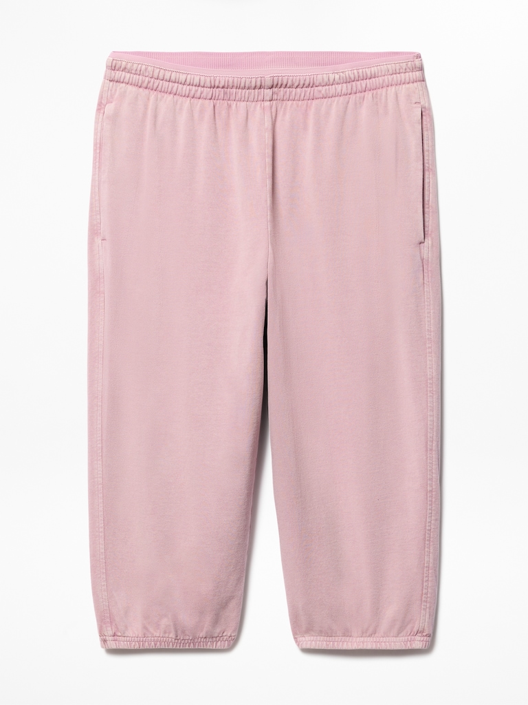 Airy Cotton Terry Snow Wash Capri