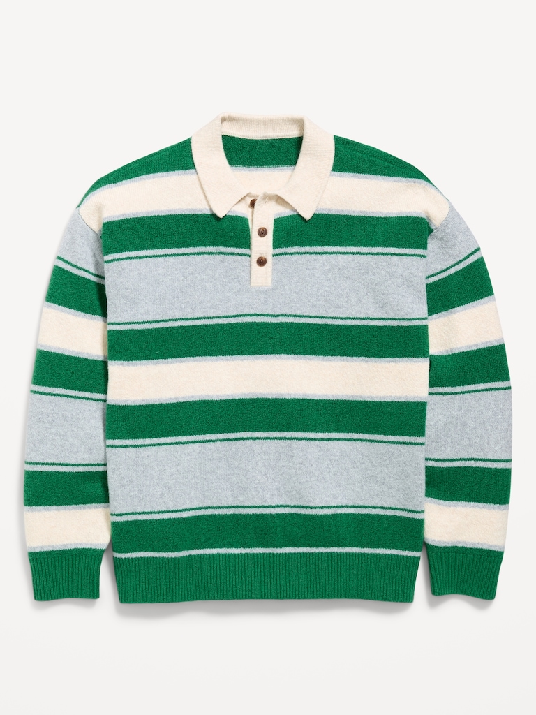 SoSoft Oversized Collared Striped Sweater for Boys