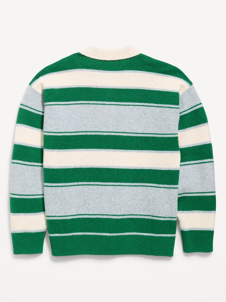 SoSoft Oversized Collared Striped Sweater for Boys