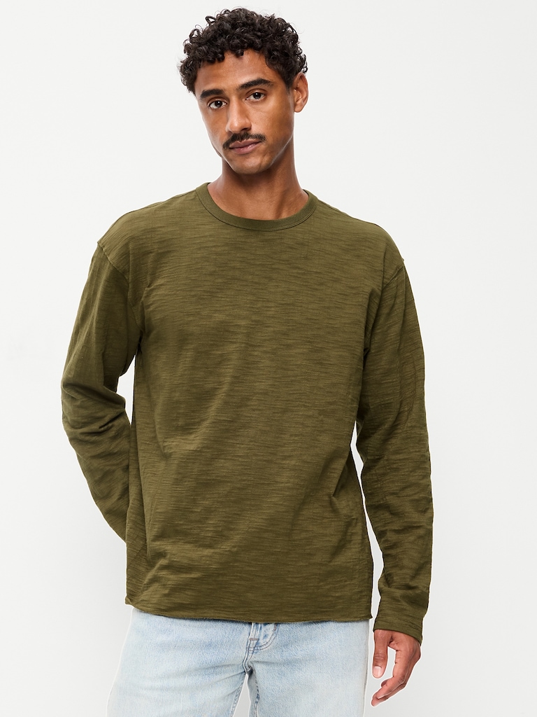 Long-Sleeve Slub Knit T-Shirt