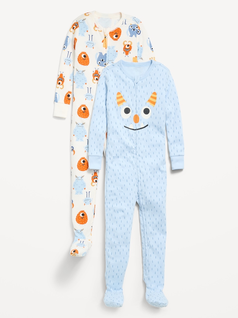 Snug-Fit 2-Way-Zip Pajama One-Piece 2-Pack for Toddler & Baby