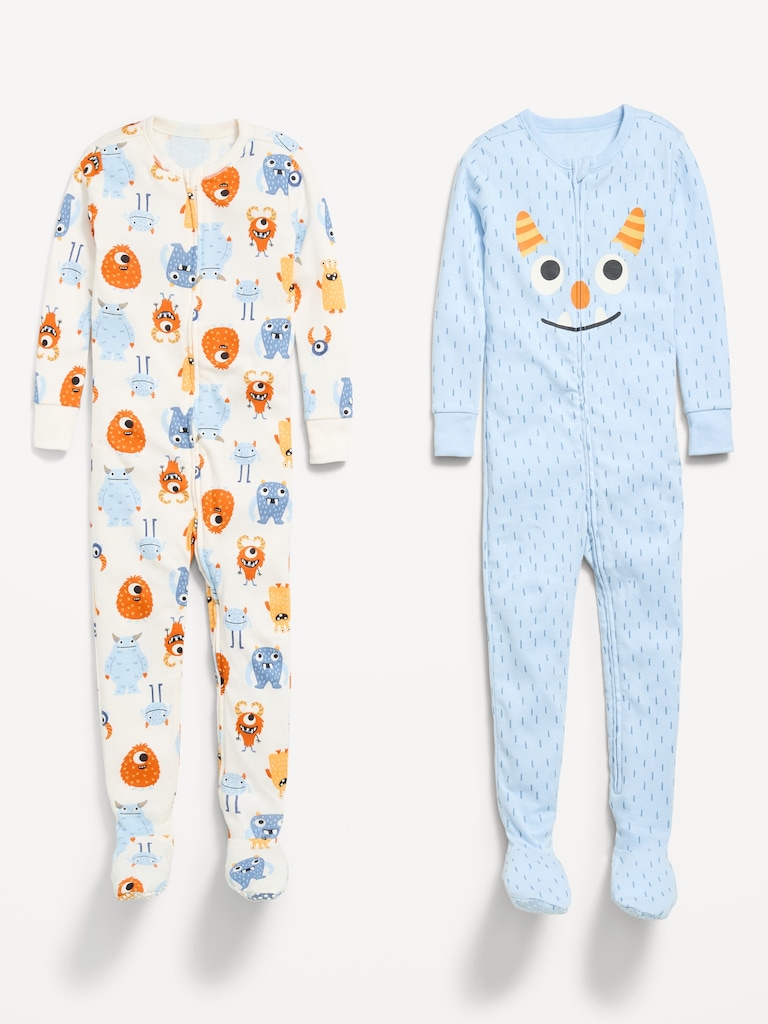 Snug-Fit 2-Way-Zip Pajama One-Piece 2-Pack for Toddler & Baby