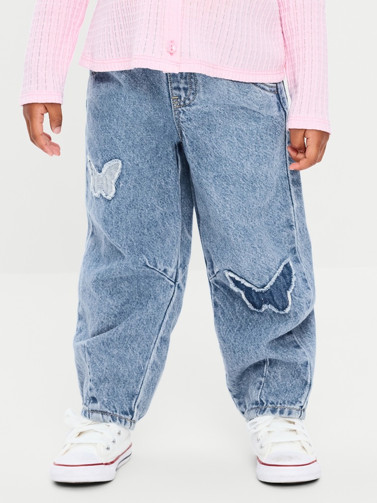 Pull-On Barrel-Leg Jeans for Toddler Girls