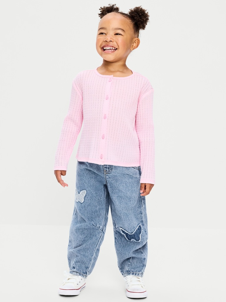 Pull-On Barrel-Leg Jeans for Toddler Girls